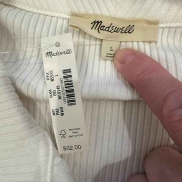 Madewell Snap-Front Cardigan Top • size large • NWT • NS585 - Picture 8 of 15